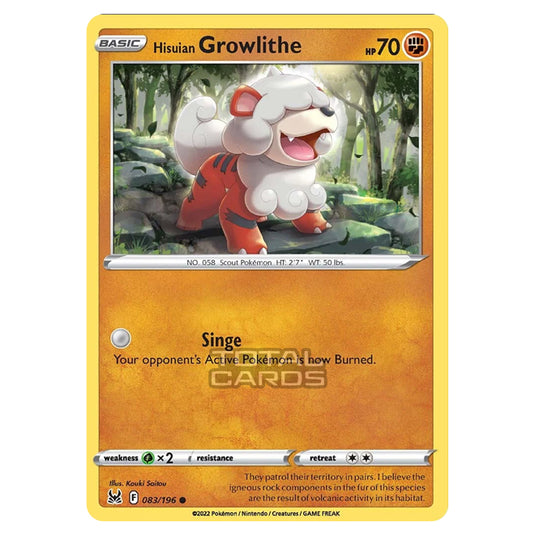 Pokemon - Sword & Shield - Lost Origin - Hisuian Growlithe - 83/196