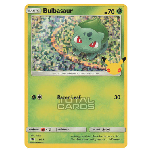 Pokemon - McDonalds - 25th Anniversary Collection - Bulbasaur - 1/25 - (Confetti Holo)