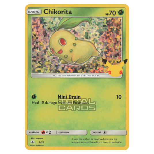 Pokemon - McDonalds - 25th Anniversary Collection - Chikorita - 2/25 - Pokemon - McDonalds - 25th Anniversary Collection - Chikorita - 2/25 -