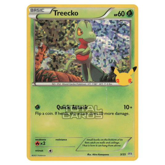 Pokemon - McDonalds - 25th Anniversary Collection - Treecko - 3/25 - (Confetti Holo)