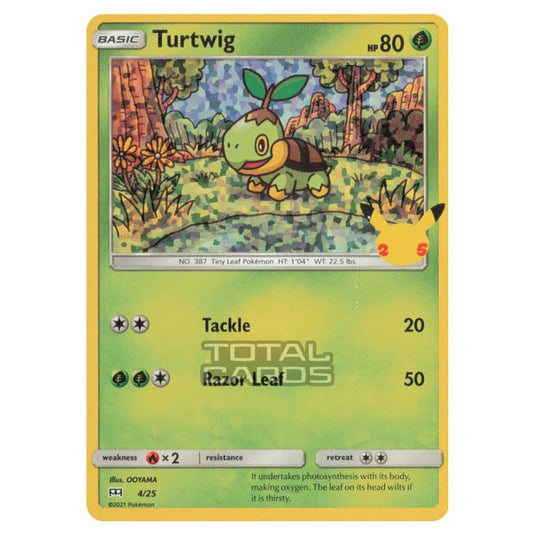 Pokemon - McDonalds - 25th Anniversary Collection - Turtwig - 4/25 - ( Pokemon - McDonalds - 25th Anniversary Collection - Turtwig - 4/25 - (