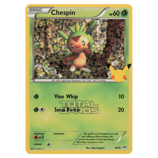 Pokemon - McDonalds - 25th Anniversary Collection - Chespin - 6/25 - (Confetti Holo) Pokemon - McDonalds - 25th Anniversary Collection - Chespin - 6/25 - (Confetti Holo)