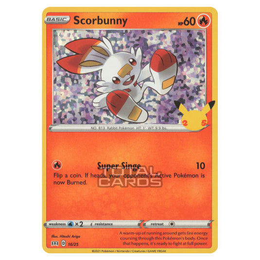 Pokemon - McDonalds - 25th Anniversary Collection - Scorbunny - 16/25 Pokemon - McDonalds - 25th Anniversary Collection - Scorbunny - 16/25