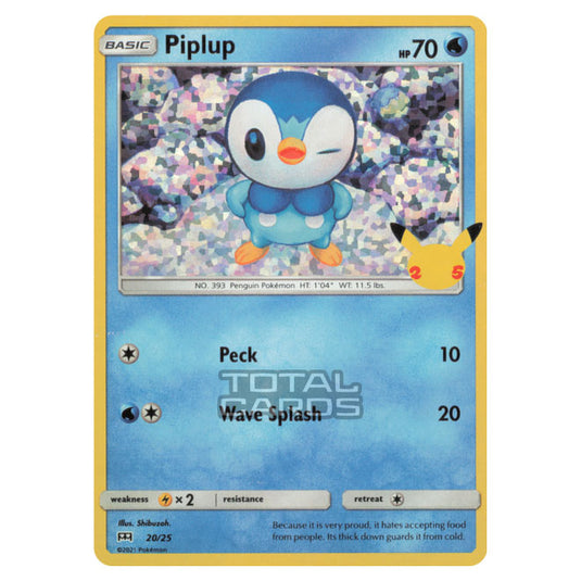 mcdonalds pokemon card piplup 20/25 Non-Holo (McDonalds Collection 2021) + 1x TitanCards Toploader Toys & Games Pokmon Hit Points60 HP Form McDonald's SG Has Camping-Inspired Pokmon