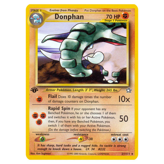 Pokemon - Neo - Neo Genesis - Donphan - 21/111