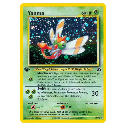 Pokemon - Neo - Neo Discovery - Yanma - 17/75-Excellent-First Edition-English