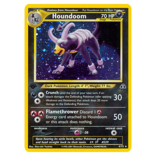 Pokemon - Neo - Neo Discovery - Houndoom - 4/75-Light Played-Unlimited-English
