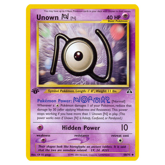 Pokemon - Neo - Neo Discovery - Unown [N] - 50/75