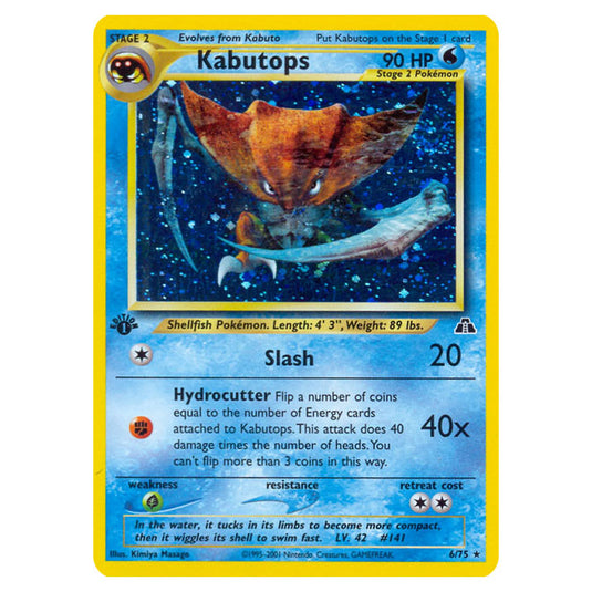 rare kabutops card Pokemon - Neo - Neo Discovery - Kabutops