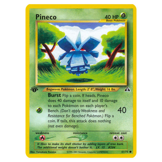 Pokemon - Neo - Neo Discovery - Pineco - 61/75