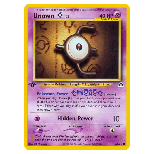 Pokemon - Neo - Neo Discovery - Unown [E] - 67/75