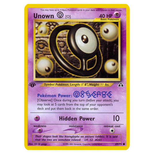 Pokemon - Neo - Neo Discovery - Unown [O] - 69/75