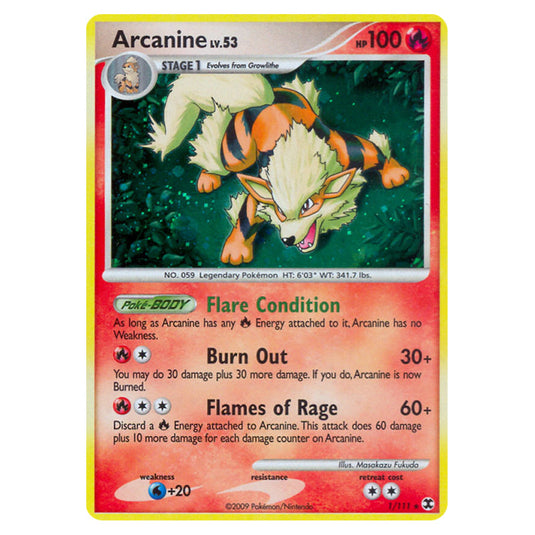 Arcanine 1 card from the Pokemon set Rising Rivals