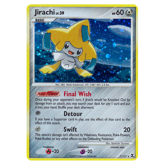 Jirachi 7 card from the Pokemon set Rising Rivals