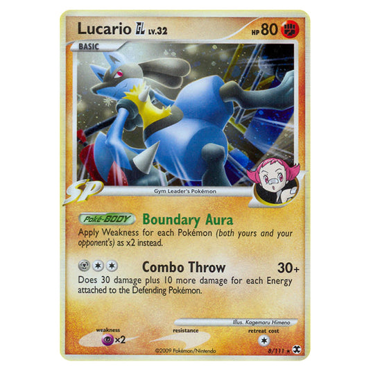 Lucario GL 8 card from the Pokemon set Rising Rivals