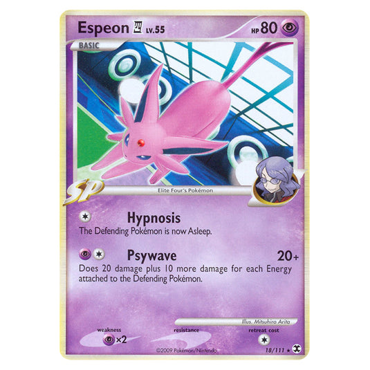 Espeon E4 18 card from the Pokemon set Rising Rivals