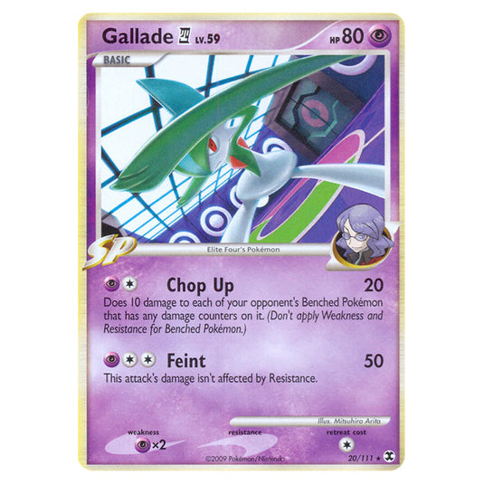 Gallade E4 20 card from the Pokemon set Rising Rivals
