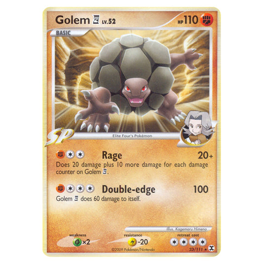 Golem E4 23 card from the Pokemon set Rising Rivals