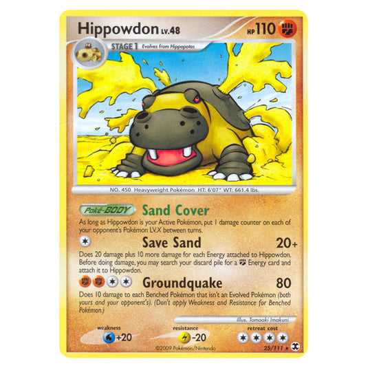 Hippowdon 25 card from the Pokemon set Rising Rivals