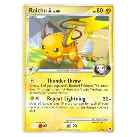 Raichu GL 31 card from the Pokemon set Rising Rivals