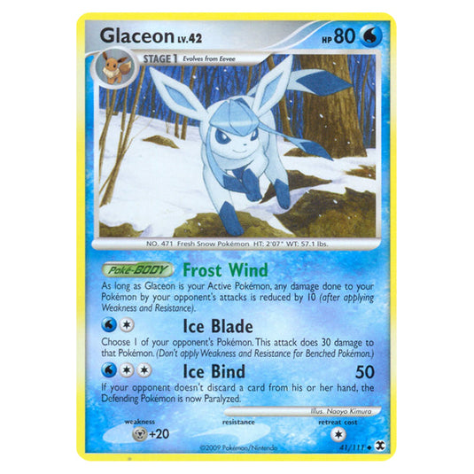 Glaceon 41 card from the Pokemon set Rising Rivals