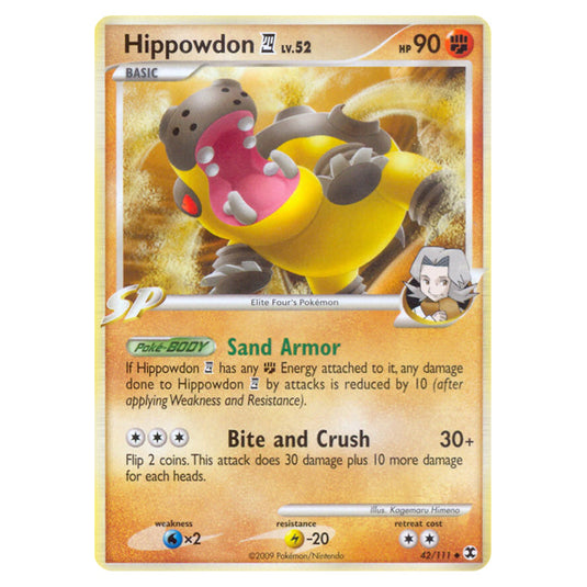 Hippowdon E4 42 card from the Pokemon set Rising Rivals