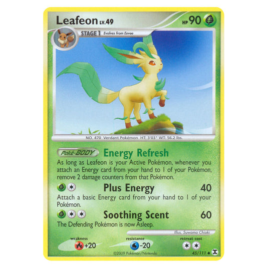 Leafeon 45 card from the Pokemon set Rising Rivals