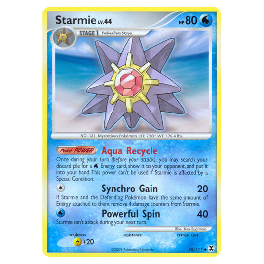 Starmie 50 card from the Pokemon set Rising Rivals