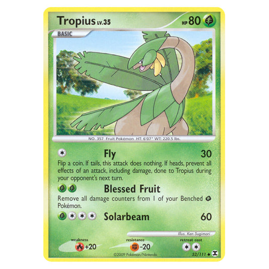 Tropius 52 card from the Pokemon set Rising Rivals