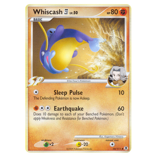 Whiscash E4 54 card from the Pokemon set Rising Rivals