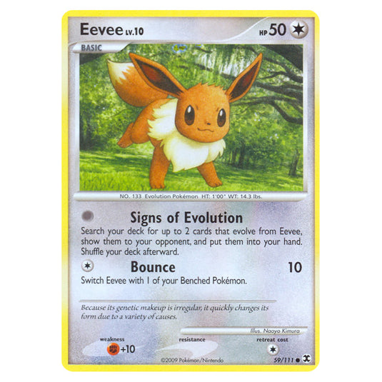 Eevee 59 card from the Pokemon set Rising Rivals