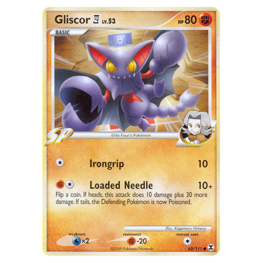 Gliscor E4 62 card from the Pokemon set Rising Rivals