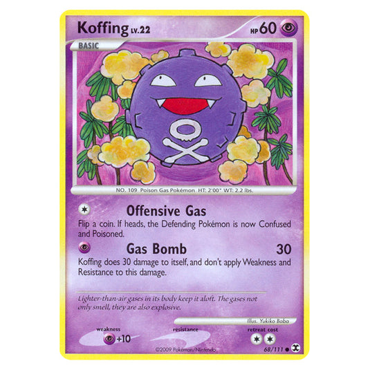 Koffing 68 card from the Pokemon set Rising Rivals