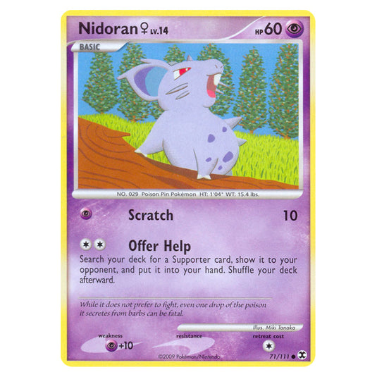 Nidoran ♀ 71 card from the Pokemon set Rising Rivals