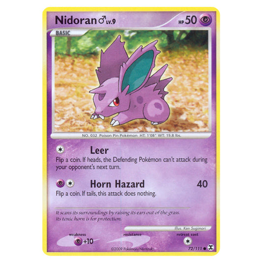 Nidoran ♂ 72 card from the Pokemon set Rising Rivals