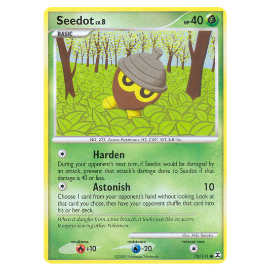 Seedot 78 card from the Pokemon set Rising Rivals