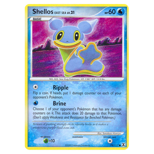 Shellos East Sea 79 card from the Pokemon set Rising Rivals