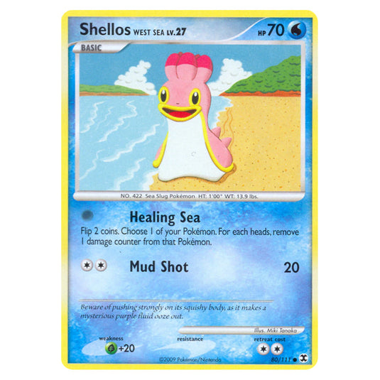 Shellos West Sea 80 card from the Pokemon set Rising Rivals