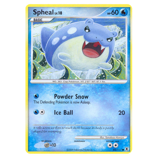 Spheal 82 card from the Pokemon set Rising Rivals