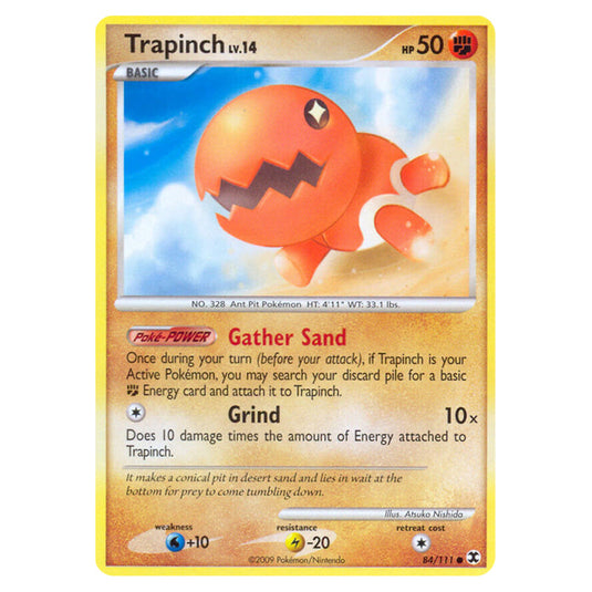 Trapinch 84 card from the Pokemon set Rising Rivals