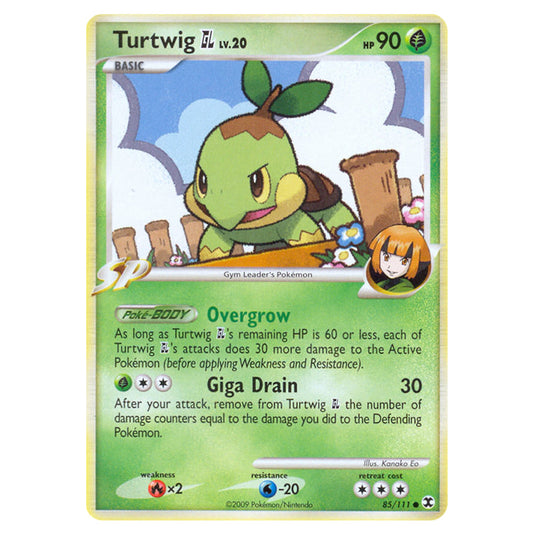Turtwig GL 85 card from the Pokemon set Rising Rivals