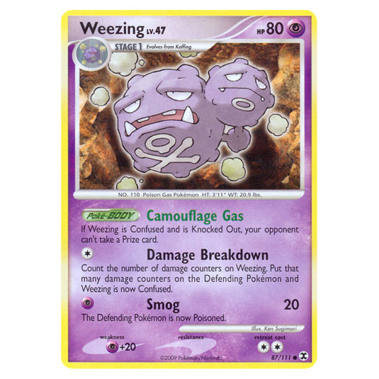 Weezing 87 card from the Pokemon set Rising Rivals