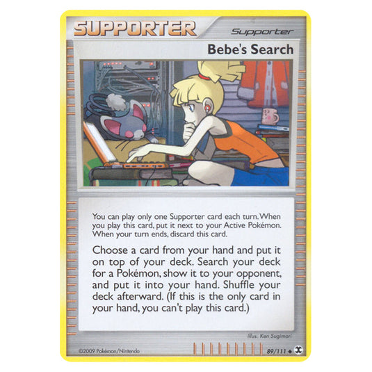Bebe's Search 89 card from the Pokemon set Rising Rivals