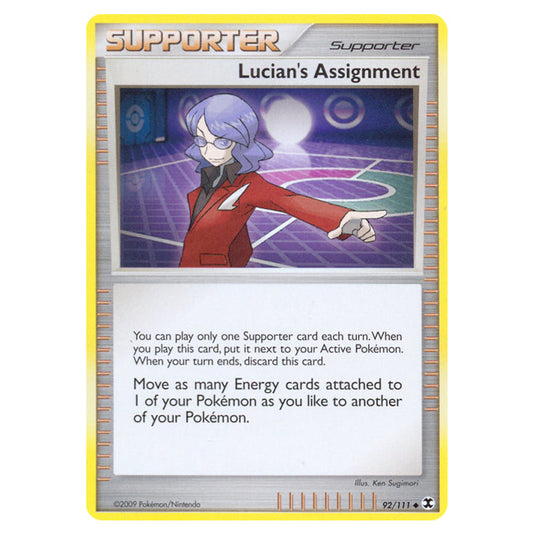 Lucian's Assignment 92 card from the Pokemon set Rising Rivals