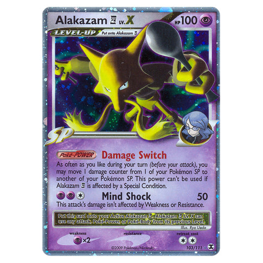Alakazam E4 LV.X 103 card from the Pokemon set Rising Rivals