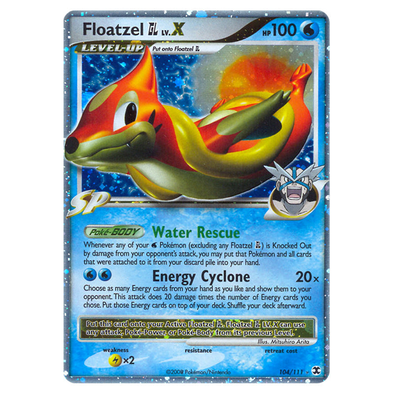 Pokemon Rising Rivals Symbol Pokemon - Platinum - Rising Rivals - Floatzel GL LV.X - 104/111