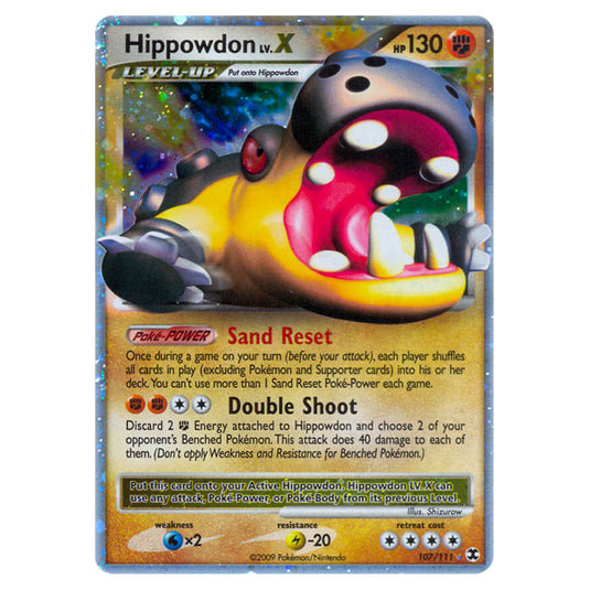 Hippowdon LV.X 107 card from the Pokemon set Rising Rivals