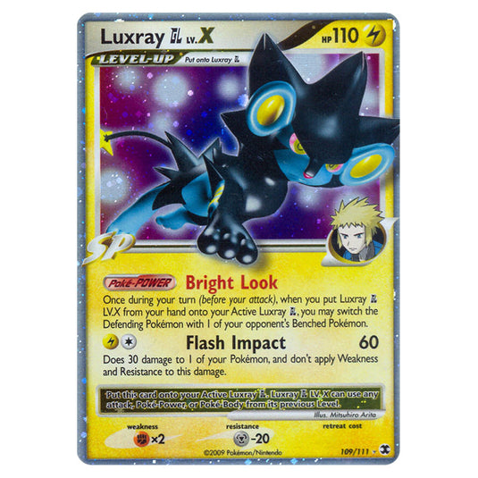 Luxray GL LV.X 109 card from the Pokemon set Rising Rivals