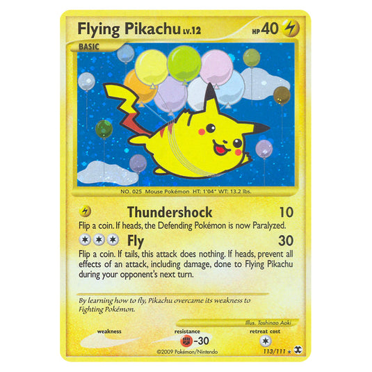 Flying Pikachu 113 card from the Pokemon set Rising Rivals
