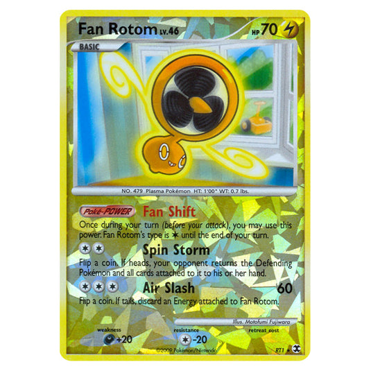 Fan Rotom RT1 card from the Pokemon set Rising Rivals